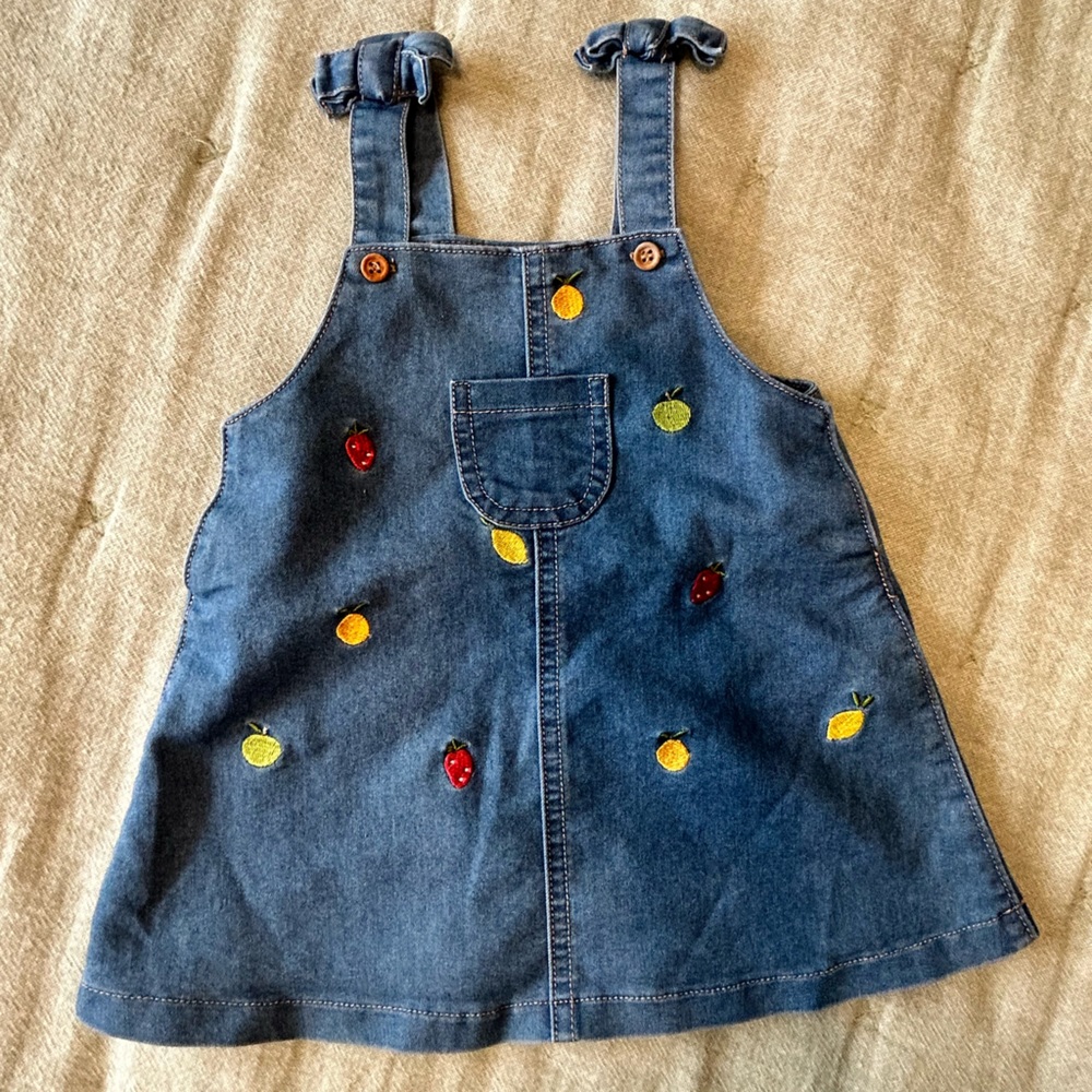 Denim Jumper - summer (with fruit print) | Brand: Mayoral | Size: 6-9month
